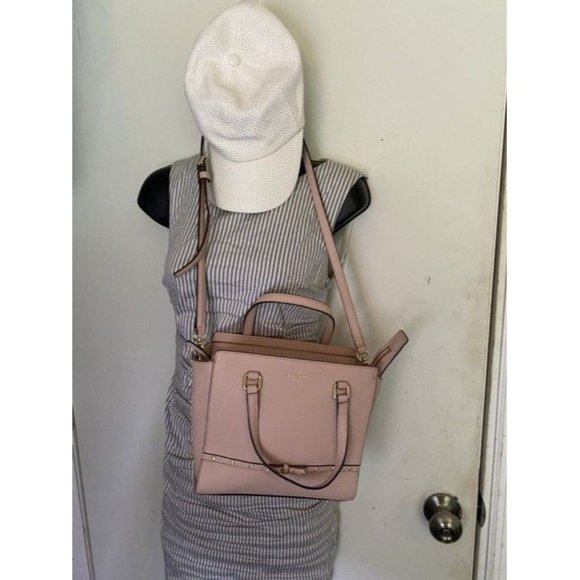 Kate Spade Unique Studded Bow Pink Leather Cross Body Bag - Picture 7 of 9